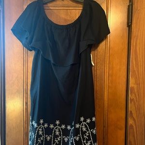 Off The Shoulder Black Dress